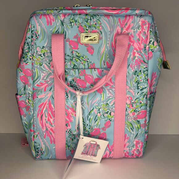 Lilly Pulitzer Other - NWT Lilly Pulitzer Insulated Backpack Cooler Bag Best Fishes Pink Convertible